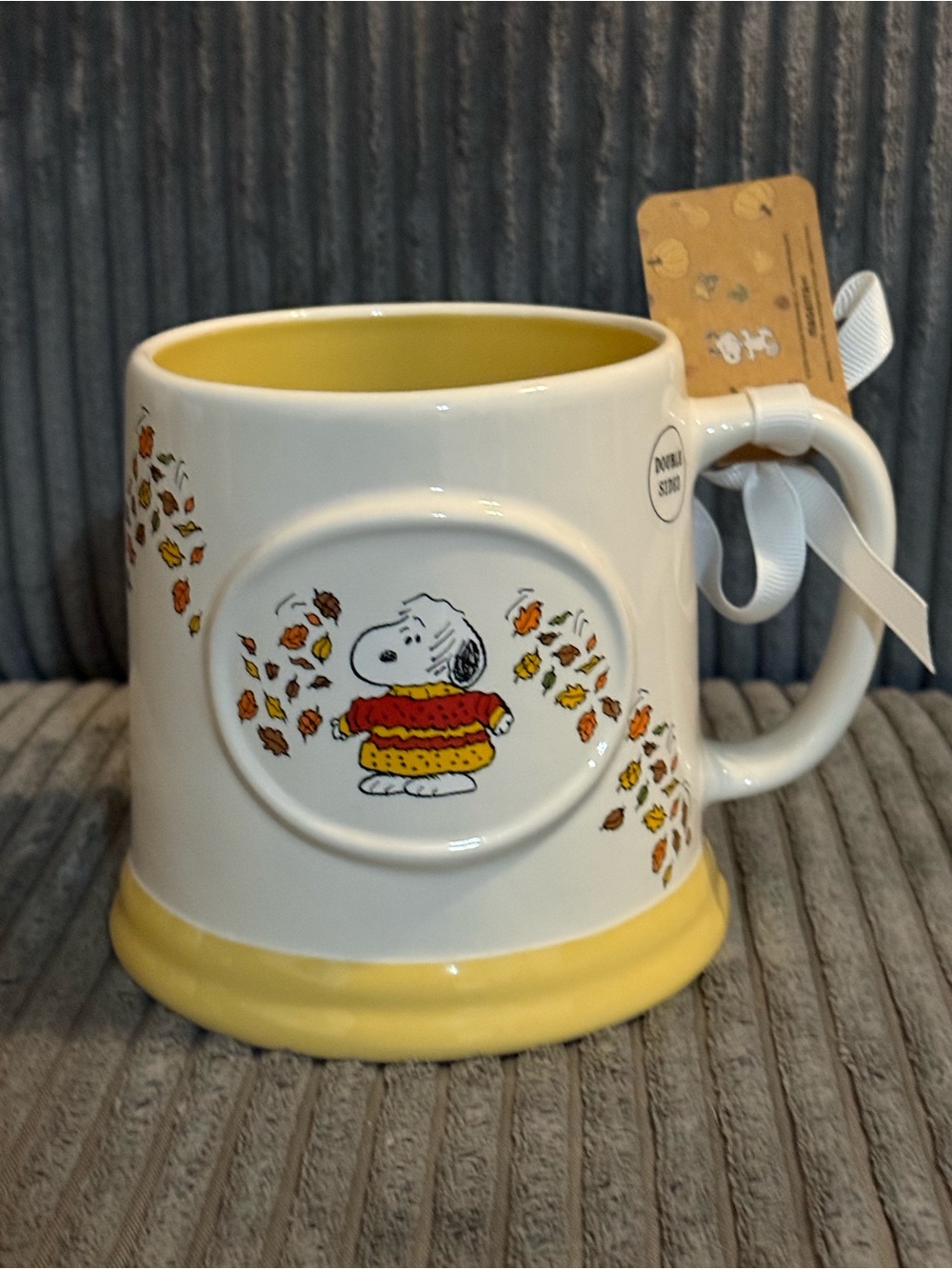 Rae Dunn x Peanuts-Season of Thanks-Snoopy Autumn Ceramic Mug w/ Yellow Int NWT